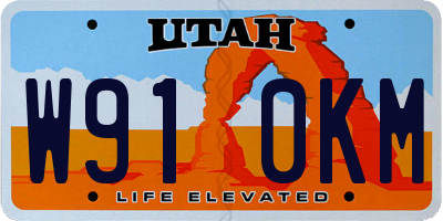 UT license plate W910KM