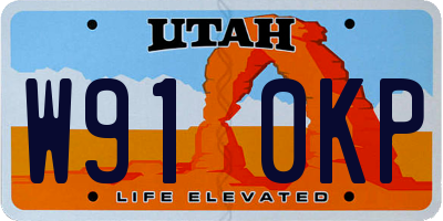 UT license plate W910KP