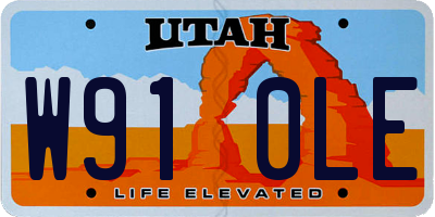 UT license plate W910LE