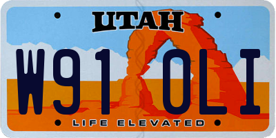 UT license plate W910LI