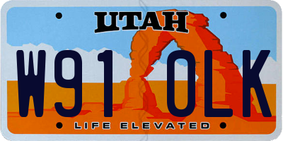 UT license plate W910LK