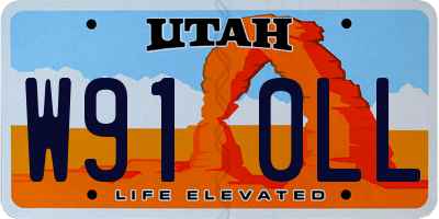 UT license plate W910LL