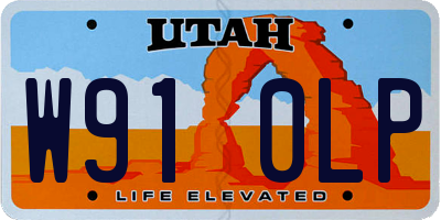 UT license plate W910LP