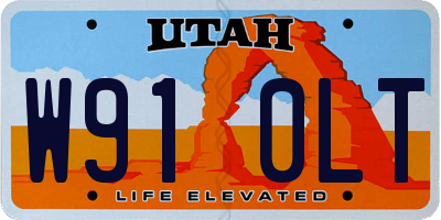 UT license plate W910LT