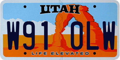 UT license plate W910LW