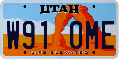 UT license plate W910ME