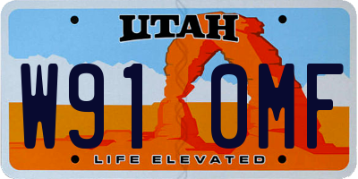 UT license plate W910MF