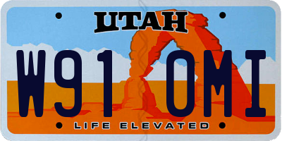 UT license plate W910MI
