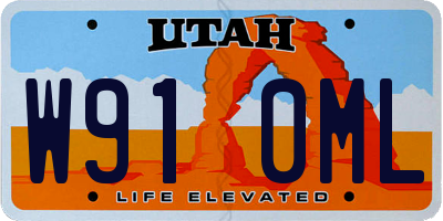 UT license plate W910ML