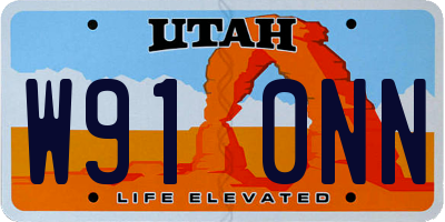 UT license plate W910NN