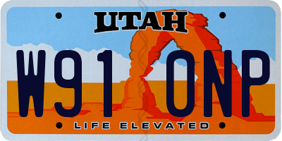 UT license plate W910NP