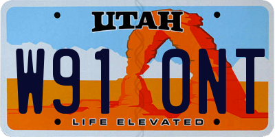 UT license plate W910NT