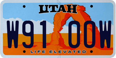 UT license plate W910OW