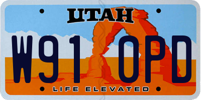 UT license plate W910PD