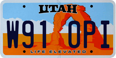 UT license plate W910PI