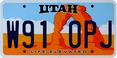 UT license plate W910PJ
