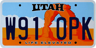 UT license plate W910PK