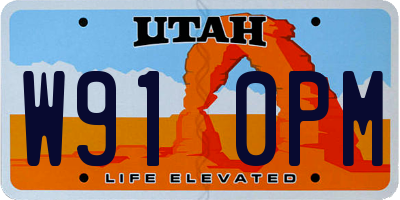 UT license plate W910PM
