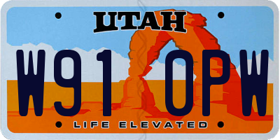 UT license plate W910PW