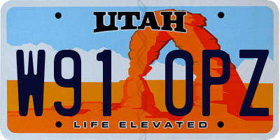 UT license plate W910PZ