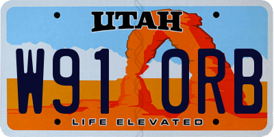UT license plate W910RB