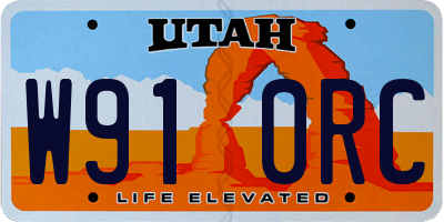 UT license plate W910RC