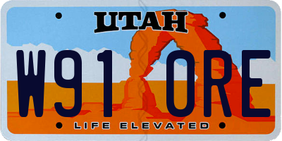 UT license plate W910RE