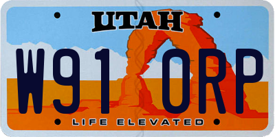 UT license plate W910RP