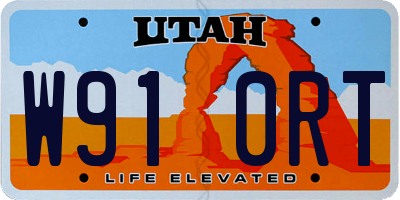 UT license plate W910RT