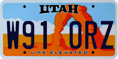 UT license plate W910RZ