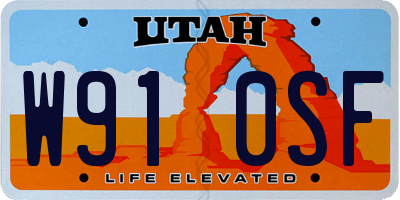 UT license plate W910SF