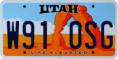 UT license plate W910SG