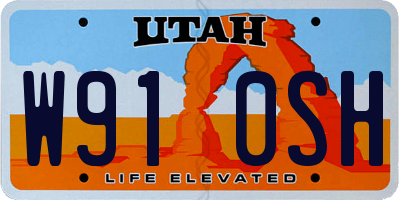 UT license plate W910SH