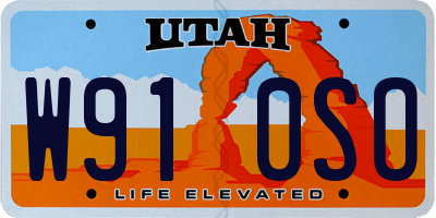 UT license plate W910SO