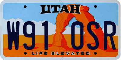 UT license plate W910SR