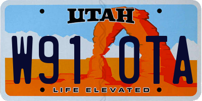 UT license plate W910TA