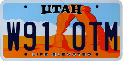 UT license plate W910TM
