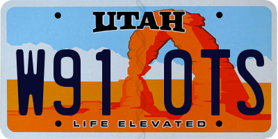 UT license plate W910TS