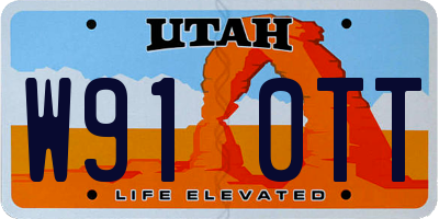 UT license plate W910TT