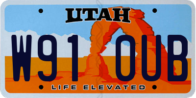 UT license plate W910UB
