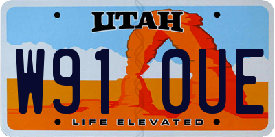 UT license plate W910UE