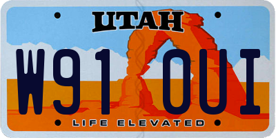 UT license plate W910UI