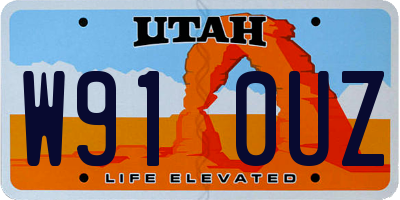 UT license plate W910UZ