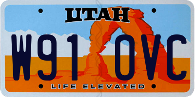 UT license plate W910VC
