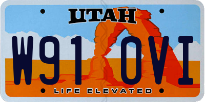 UT license plate W910VI