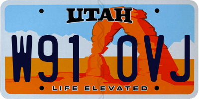 UT license plate W910VJ