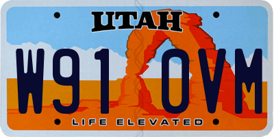 UT license plate W910VM