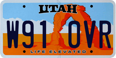 UT license plate W910VR