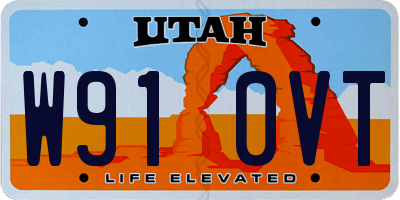 UT license plate W910VT