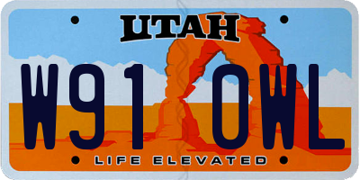 UT license plate W910WL